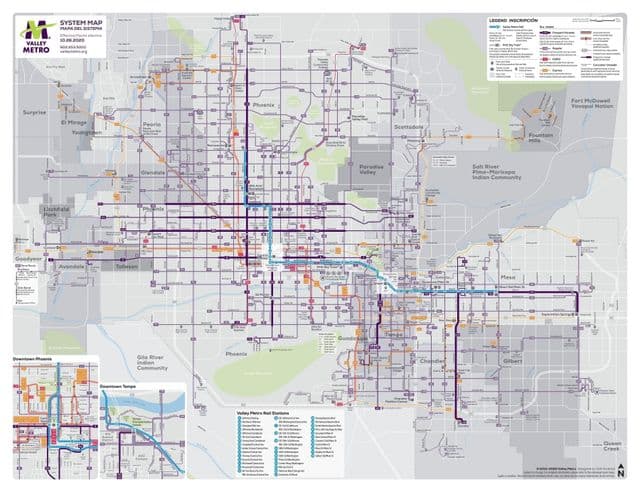 Mapa transportowa Phoenix