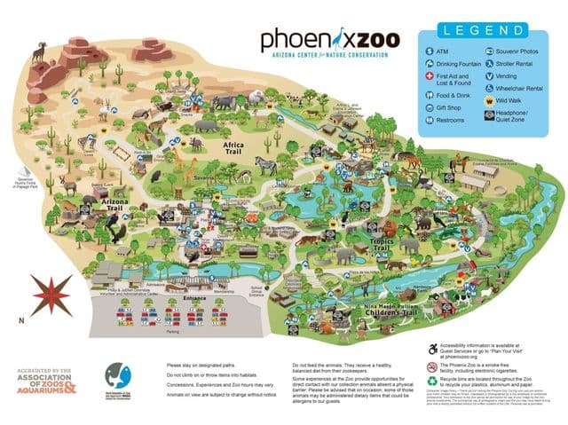 Phoenix zoo park mapa