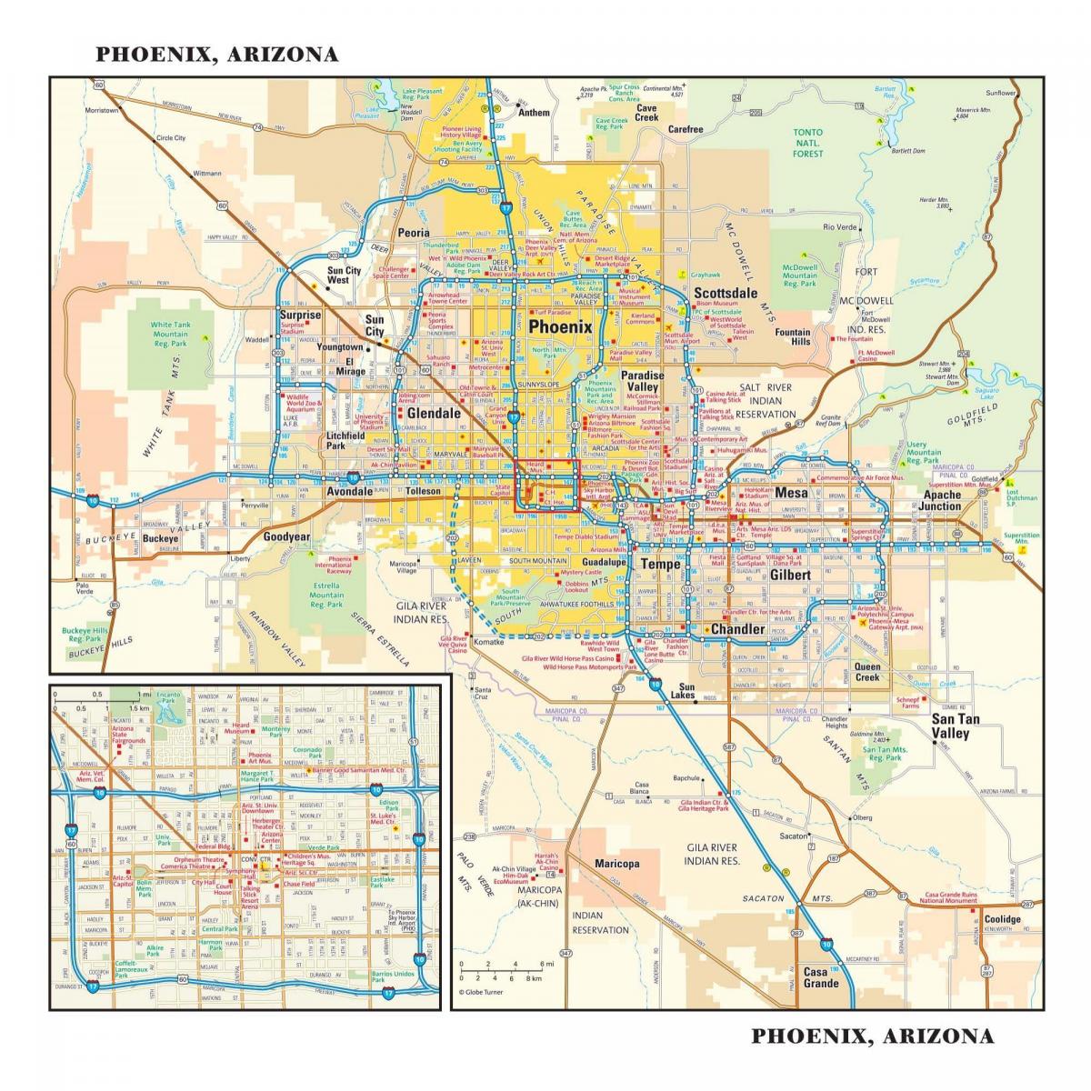 Mapa miasta Phoenix